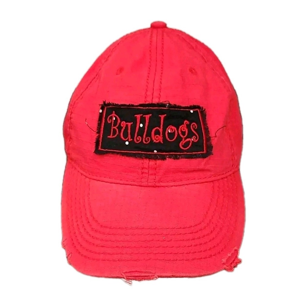 Adams Fashion Cap Bulldogs Hat Adjustable Strap OS Womens Distressed